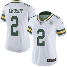 Wholesale Cheap Nike Packers #2 Mason Crosby White Women\'s 100th Season Stitched NFL Vapor Untouchable Limited Jersey