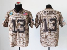 Wholesale Cheap Nike Dolphins #13 Dan Marino Camo Men\'s Stitched NFL New Elite USMC Jersey
