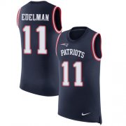 Wholesale Cheap Nike Patriots #11 Julian Edelman Navy Blue Team Color Men's Stitched NFL Limited Rush Tank Top Jersey