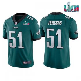 Wholesale Cheap Men\'s Philadelphia Eagles #51 Cam Jurgens Green Super Bowl LVII Vapor Untouchable Limited Stitched Jersey