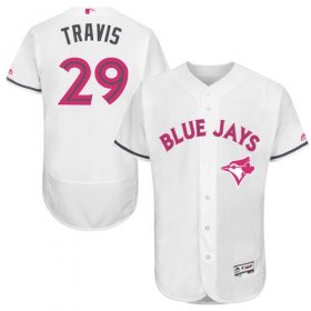 Wholesale Cheap Blue Jays #29 Devon Travis White Flexbase Authentic Collection Mother\'s Day Stitched MLB Jersey