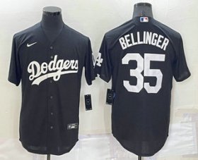 Wholesale Cheap Men\'s Los Angeles Dodgers #35 Cody Bellinger Black Turn Back The Clock Stitched Cool Base Jersey