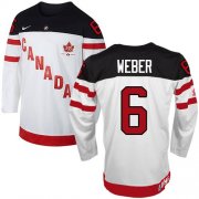 Wholesale Cheap Olympic CA. #6 Shea Weber White 100th Anniversary Stitched NHL Jersey