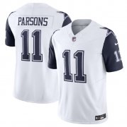 Wholesale Cheap Men's Dallas Cowboys #11 Micah Parsons White 2023 F.U.S.E. Vapor Limited Stitched Football Jersey