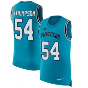 Wholesale Cheap Nike Panthers #54 Shaq Thompson Blue Alternate Men\'s Stitched NFL Limited Rush Tank Top Jersey