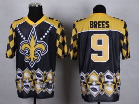 Wholesale Cheap Nike Saints #9 Drew Brees Black Men\'s Stitched NFL Elite Noble Fashion Jersey