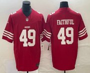 Wholesale Cheap Men's San Francisco 49ers #49 Faithful Red 2023 FUSE Vapor Limited Stitched Jersey