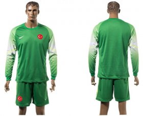 Wholesale Cheap Turkey Blank Green Goalkeeper Long Sleeves Soccer Country Jersey