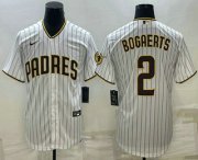 Cheap Men's San Diego Padres #2 Xander Bogaerts White With Patch Cool Base Stitched Baseball Jersey