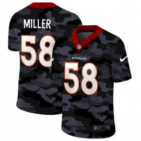 Cheap Denver Broncos #58 Von Miller Men\'s Nike 2020 Black CAMO Vapor Untouchable Limited Stitched NFL Jersey