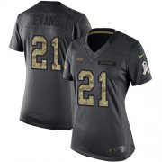 Wholesale Cheap Nike Buccaneers #21 Justin Evans Black Women's Stitched NFL Limited 2016 Salute to Service Jersey
