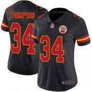Wholesale Cheap Nike Chiefs #34 Darwin Thompson Black Women's Stitched NFL Limited Rush Jersey