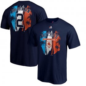 Wholesale Cheap Houston Astros #2 Alex Bregman Majestic 2019 Spring Training Name & Number T-Shirt Navy