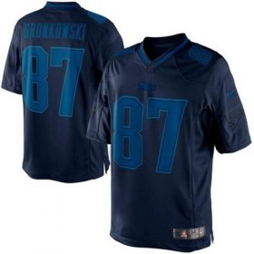 Wholesale Cheap Nike Patriots #87 Rob Gronkowski Navy Blue Men\'s Stitched NFL Drenched Limited Jersey