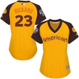 Wholesale Cheap Orioles #23 Joey Rickard Gold 2016 All-Star American League Women\'s Stitched MLB Jersey