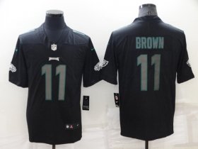 Wholesale Cheap Men\'s Philadelphia Eagles #11 A. J. Brown Black Impact Limited Stitched Jersey