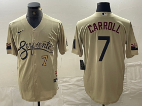 Cheap Men\'s Arizona Diamondbacks #7 Corbin Carroll Number 2021 Gold City Connect Cool Base Stitched Jersey