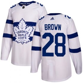 Wholesale Cheap Adidas Maple Leafs #28 Connor Brown White Authentic 2018 Stadium Series Stitched NHL Jersey