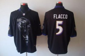 Wholesale Cheap Nike Ravens #5 Joe Flacco Black Alternate Men\'s Stitched NFL Helmet Tri-Blend Limited Jersey