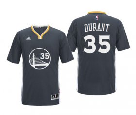 Wholesale Cheap Men\'s Golden State Warriors #35 Kevin Durant Black Short-Sleeved Revolution 30 Swingman Basketball Jersey