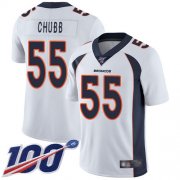 Wholesale Cheap Nike Broncos #55 Bradley Chubb White Men's Stitched NFL 100th Season Vapor Limited Jersey