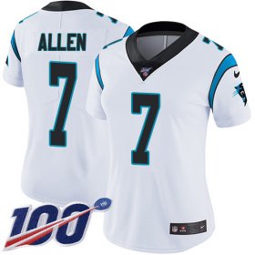 Wholesale Cheap Nike Panthers #7 Kyle Allen White Women\'s Stitched NFL 100th Season Vapor Limited Jersey