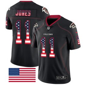 Wholesale Cheap Nike Falcons #11 Julio Jones Black Men\'s Stitched NFL Limited Rush USA Flag Jersey