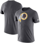 Wholesale Cheap Washington Redskins Nike Essential Logo Dri-FIT Cotton T-Shirt Heather Charcoal