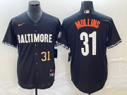 Wholesale Cheap Men's Baltimore Orioles #31 Cedric Mullins Number Black 2023 City Connect Cool Base Stitched Jersey 1
