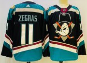 Wholesale Cheap Men's Anaheim Ducks #11 Trevor Zegras Black Authentic Jersey