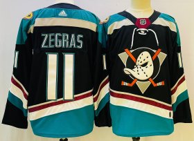 Wholesale Cheap Men\'s Anaheim Ducks #11 Trevor Zegras Black Authentic Jersey