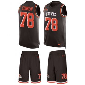 Wholesale Cheap Nike Browns #78 Jack Conklin Brown Team Color Men\'s Stitched NFL Limited Tank Top Suit Jersey