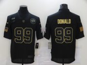 Wholesale Cheap Men's Los Angeles Rams #99 Aaron Donald Black 2020 Salute To Service Stitched NFL Nike Limited Jersey
