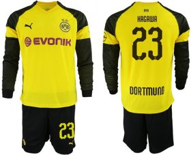 Wholesale Cheap Dortmund #23 Kagawa Home Long Sleeves Soccer Club Jersey