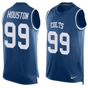 Wholesale Cheap Nike Colts #99 Justin Houston Royal Blue Team Color Men\'s Stitched NFL Limited Tank Top Jersey