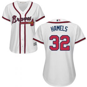 Wholesale Cheap Braves #32 Cole Hamels White Home Women\'s Stitched MLB Jersey