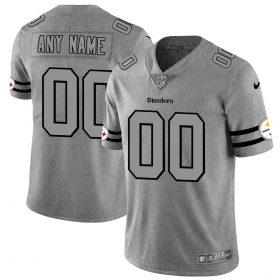 Wholesale Cheap Pittsburgh Steelers Custom Men\'s Nike Gray Gridiron II Vapor Untouchable Limited NFL Jersey