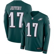 Wholesale Cheap Nike Eagles #17 Alshon Jeffery Midnight Green Team Color Men's Stitched NFL Limited Therma Long Sleeve Jersey