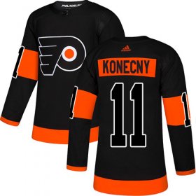 Wholesale Cheap Adidas Flyers #11 Travis Konecny Black Alternate Authentic Stitched NHL Jersey