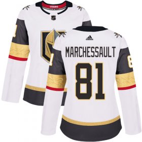 Wholesale Cheap Adidas Golden Knights #81 Jonathan Marchessault White Road Authentic Women\'s Stitched NHL Jersey