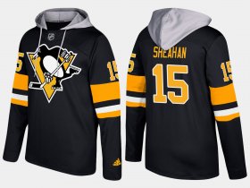 Wholesale Cheap Penguins #15 Riley Sheahan Black Name And Number Hoodie