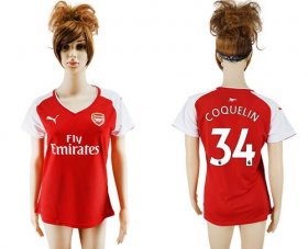 Wholesale Cheap Women\'s Arsenal #34 Coquelin Home Soccer Club Jersey
