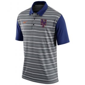 Wholesale Cheap Men\'s New York Mets Nike Gray Dri-FIT Stripe Polo