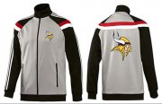 Wholesale Cheap NFL Minnesota Vikings Team Logo Jacket Grey