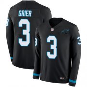 Wholesale Cheap Nike Panthers #3 Will Grier Black Team Color Youth Stitched NFL Limited Therma Long Sleeve Jersey