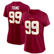 Wholesale Cheap Washington Redskins #99 Chase Young Football Team Nike Women's Player Name & Number T-Shirt Burgundy