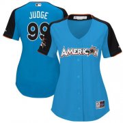 Wholesale Cheap Yankees #99 Aaron Judge Blue 2017 All-Star American League Women's Stitched MLB Jersey