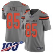Wholesale Cheap Nike Browns #85 David Njoku Gray Men's Stitched NFL Limited Inverted Legend 100th Season Jersey