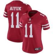 Wholesale Cheap Nike 49ers #11 Brandon Aiyuk Red Team Color Women's Stitched NFL Vapor Untouchable Limited Jersey