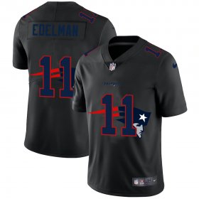Wholesale Cheap New England Patriots #11 Julian Edelman Men\'s Nike Team Logo Dual Overlap Limited NFL Jersey Black
